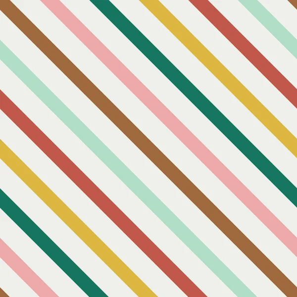Färgglada diagonala ränder platt sömlös mönster. — Stock vektor