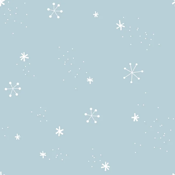 Schneeflocken punktierter Schneevektor nahtloses Muster. — Stockvektor