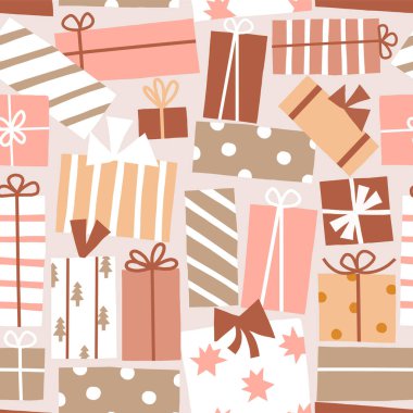 Hediyeler kutusu vektörsüz desen.