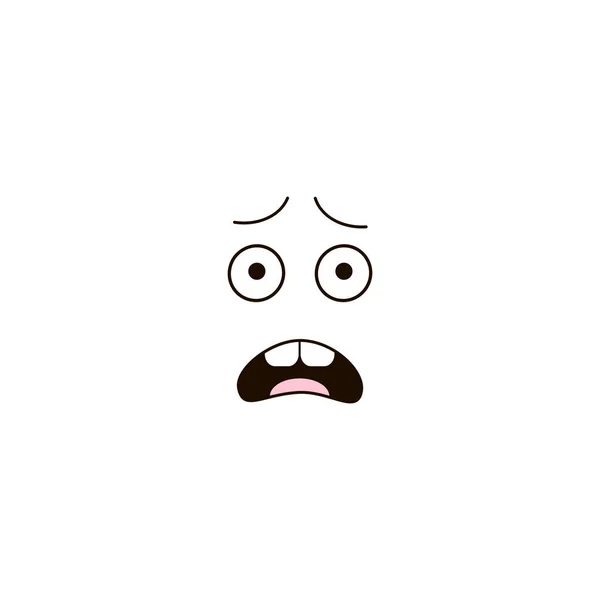 Roztomilý strach kawaii tvář výraz kliparty izolované na bílém. — Stockový vektor