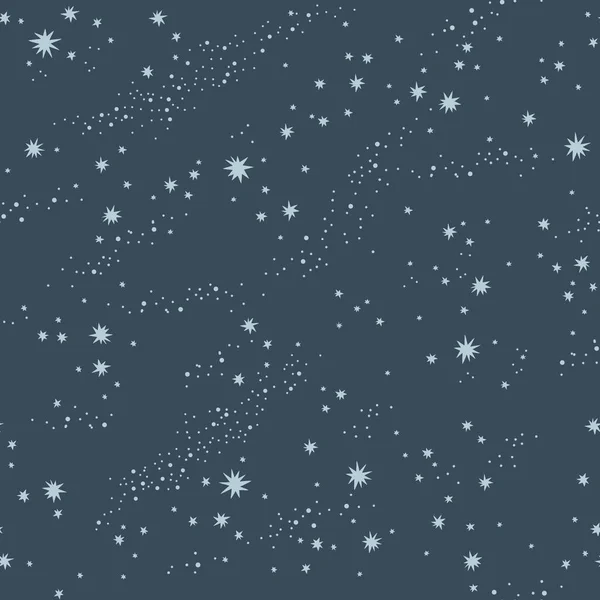 Cielo nocturno estrellado vector patrón sin costura. — Archivo Imágenes Vectoriales