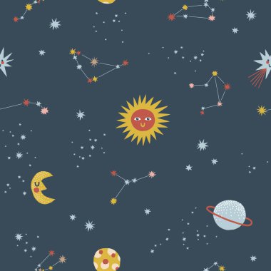 Dış uzayda pürüzsüz vektör deseninde. 