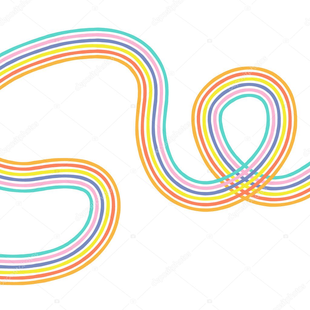 Abstract rainbow colour waves vector background.