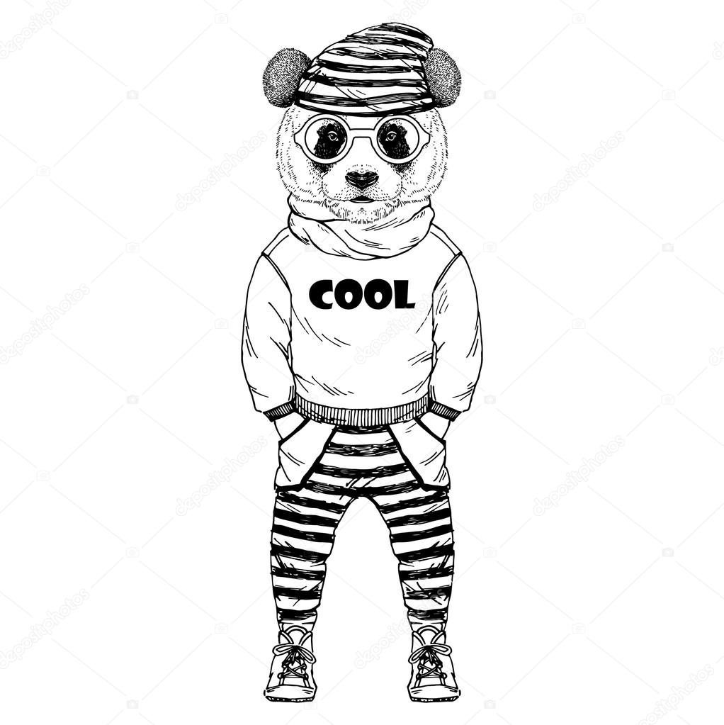 Panda kid  in urban style