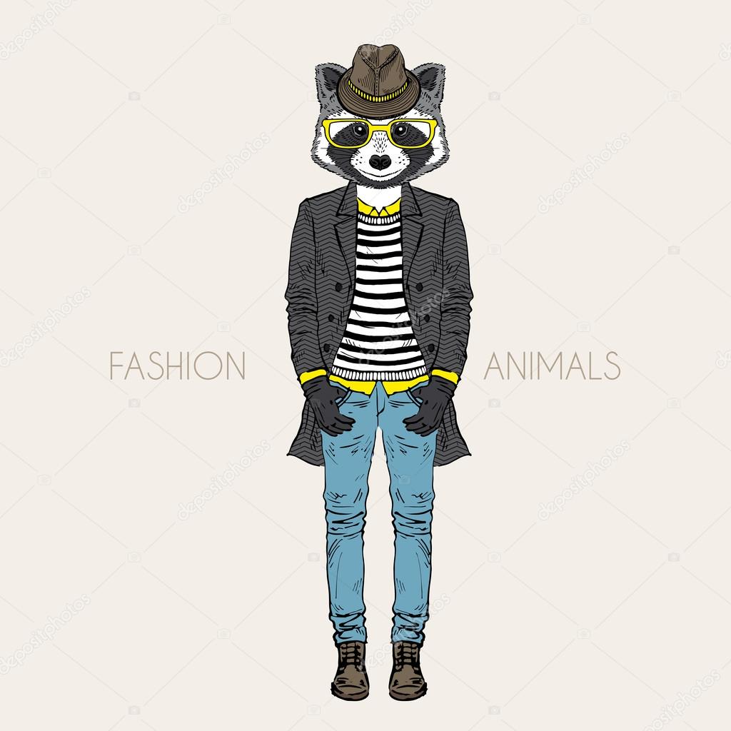 Fashion raccoon boy