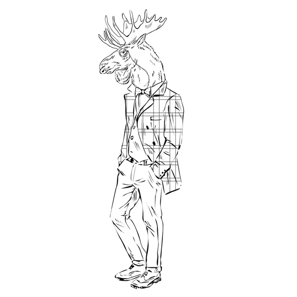 Verkleed hipster moose — Stockvector