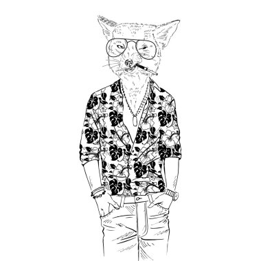 İçinde aloha gömlek tilki