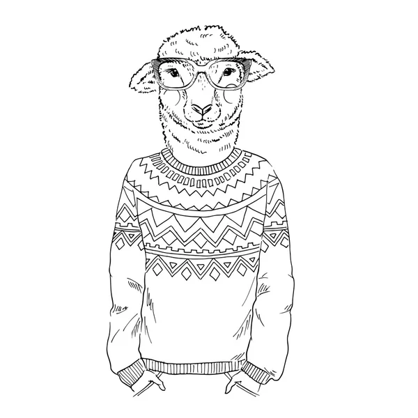 Jagnięcina w żakardowe pulower — Wektor stockowy