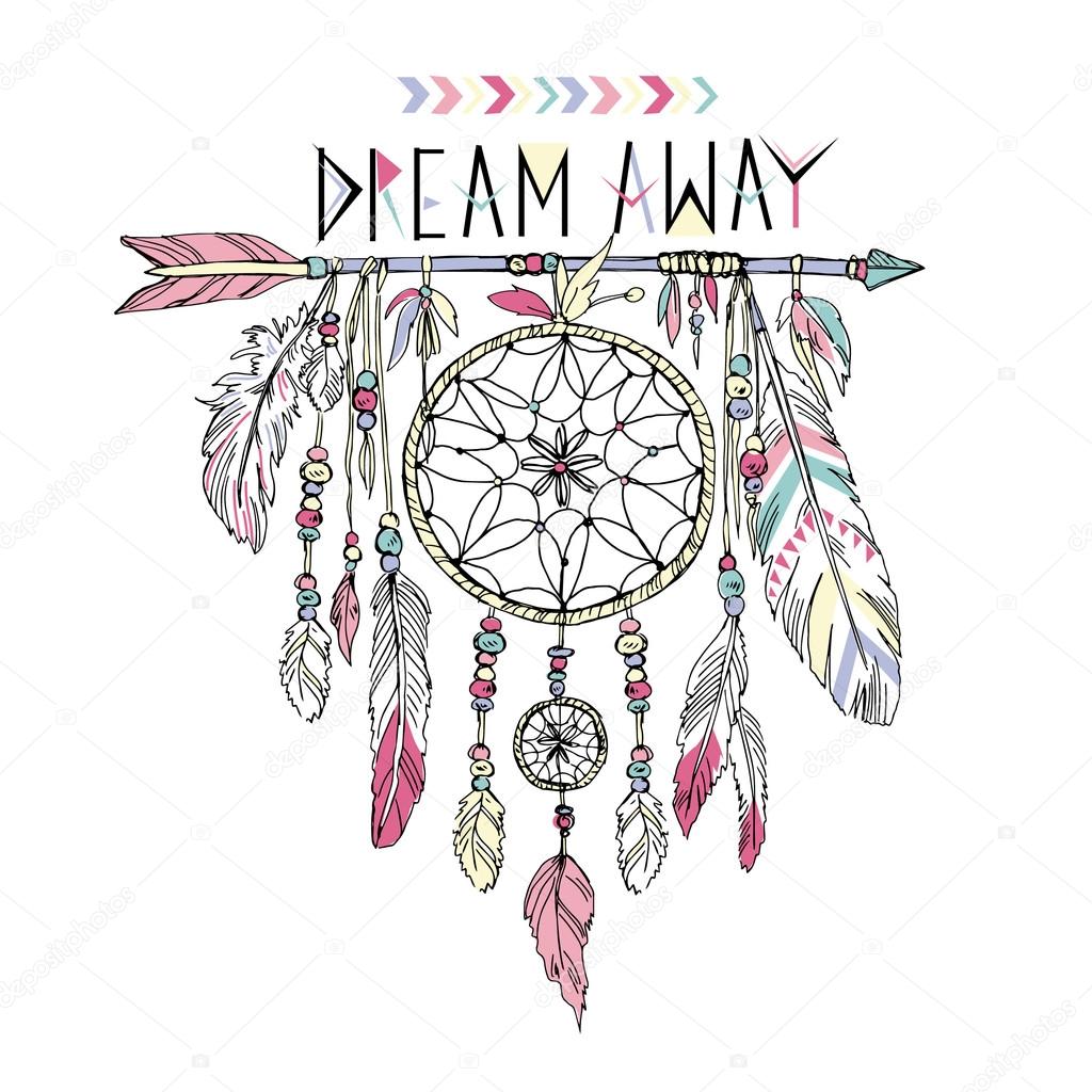 Hand drawn dream catcher