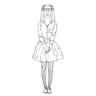 Şirin keçi hippi kız