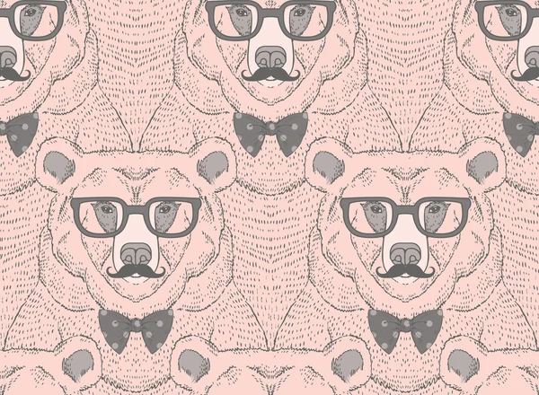 Fashion bear pattern — Stock Vector