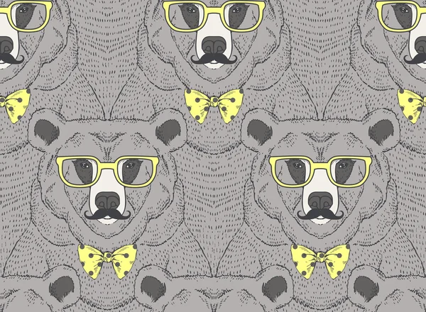 Animal pattern, bear print, hipster fashion design — Stock Vector