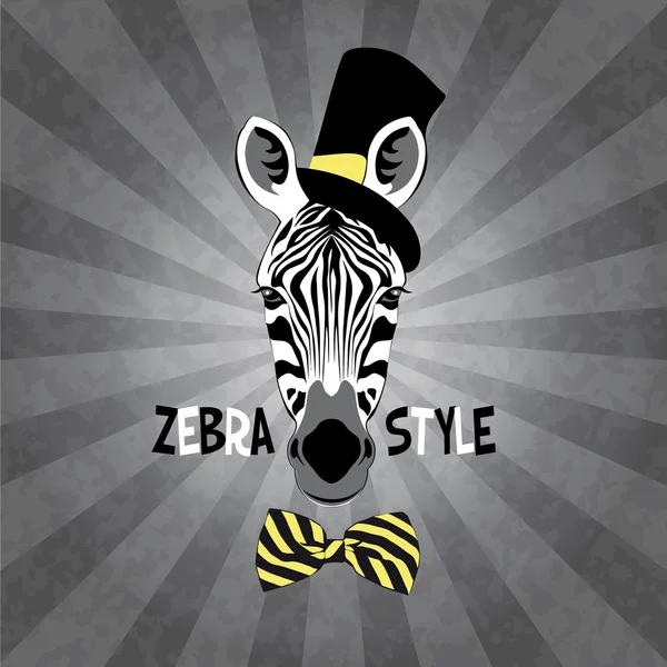 Zebra fashion portrét — Stockový vektor
