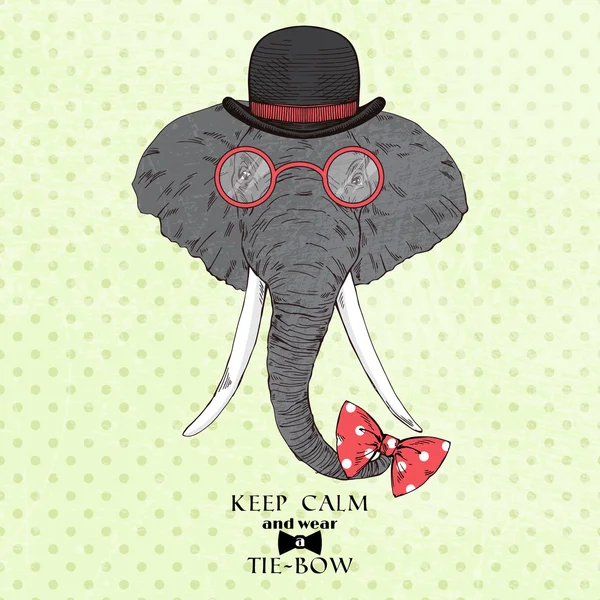 Éléphant au chapeau melon — Image vectorielle