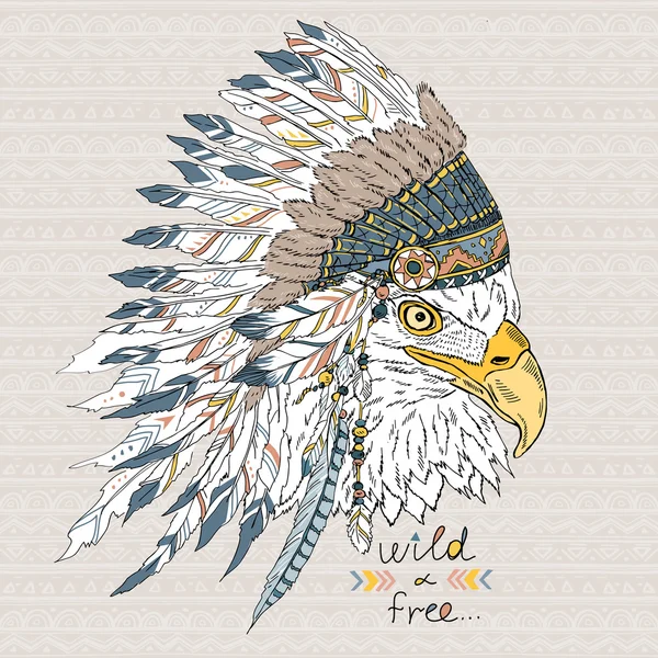 Eagle in war bonnet — Stock Vector