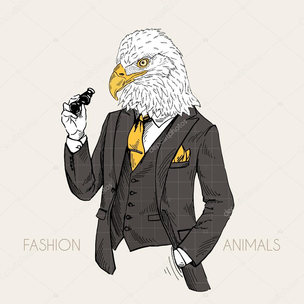 eagle dressed up in classic style
