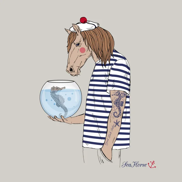 Hand drawn illustration of horse sail Royalty Free Stock Illustrations