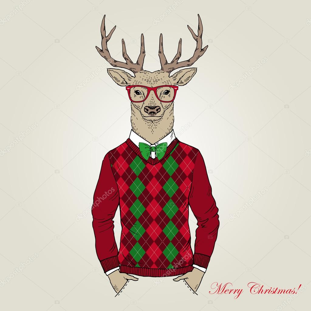Christmas deer character