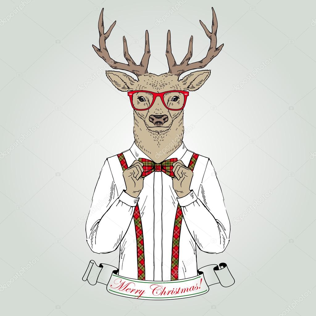 Christmas deer character