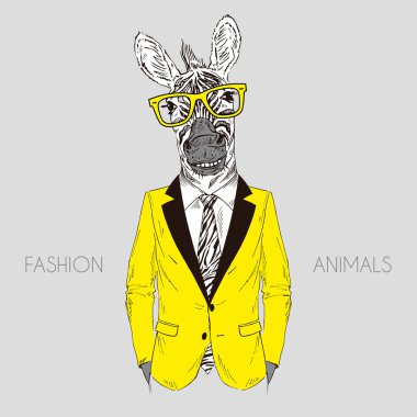 Ofis takım elbise giymiş zebra çocuk