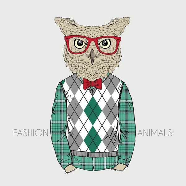 Fashion animal illustration — Stock Vector