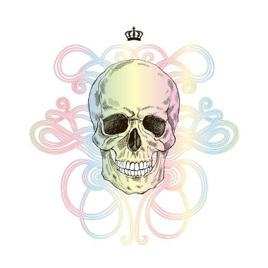 scull with colorful gradient