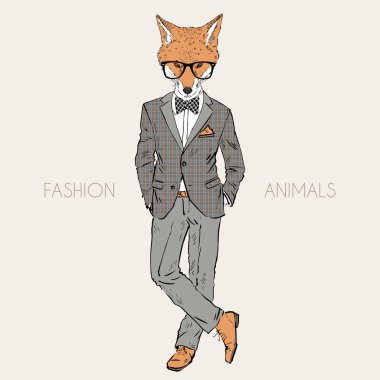 Tüvit takım elbise giymiş Fox