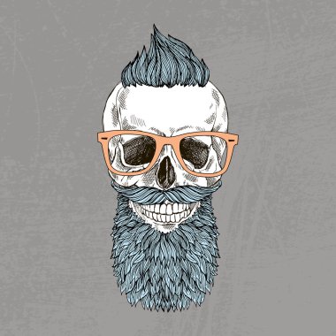 bearded scull hipster