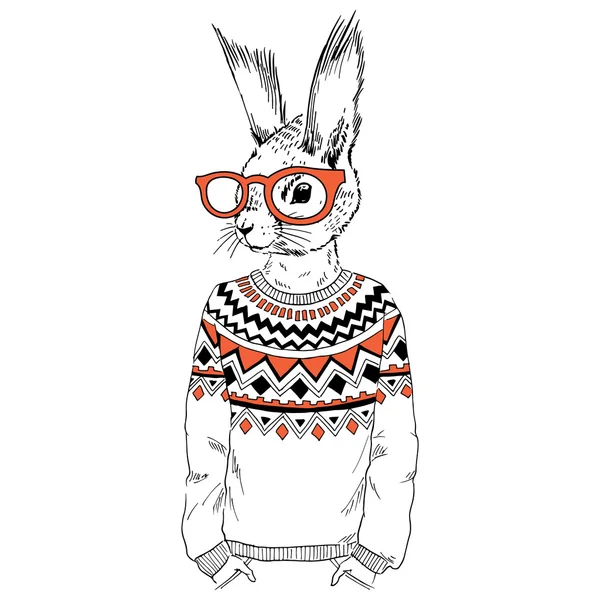Squirrel hipster dressed up — Stock Vector