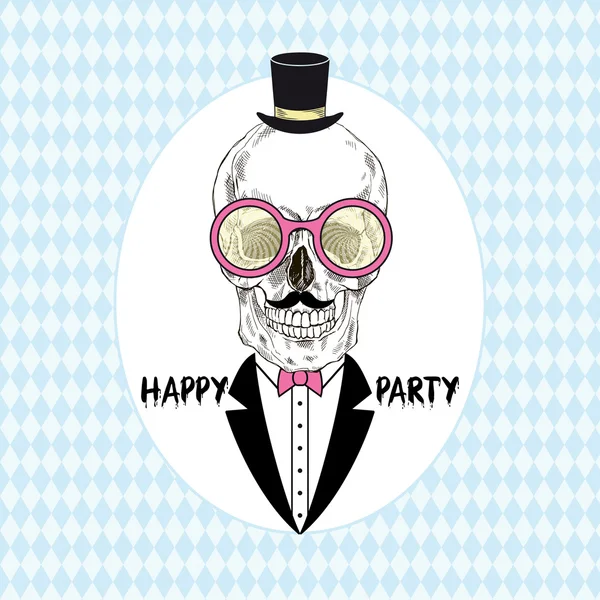 Funky party scull — Stockvector