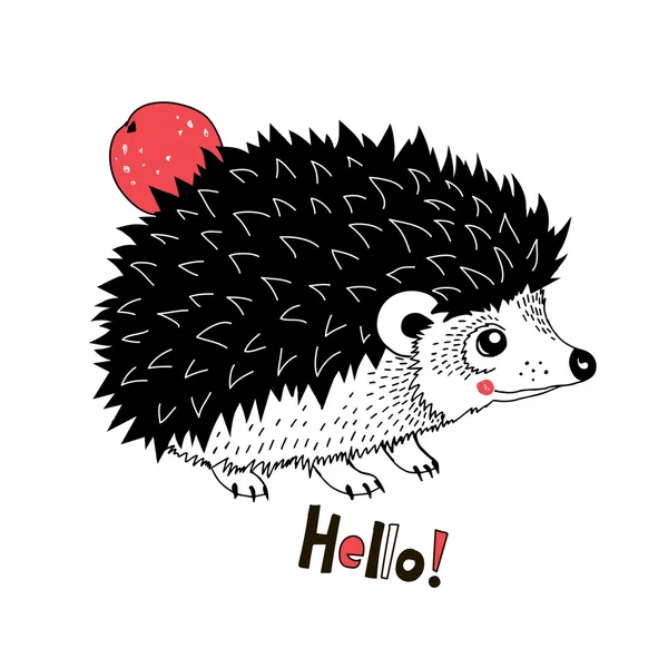 Doodle drawing of hedgehog — 스톡 벡터