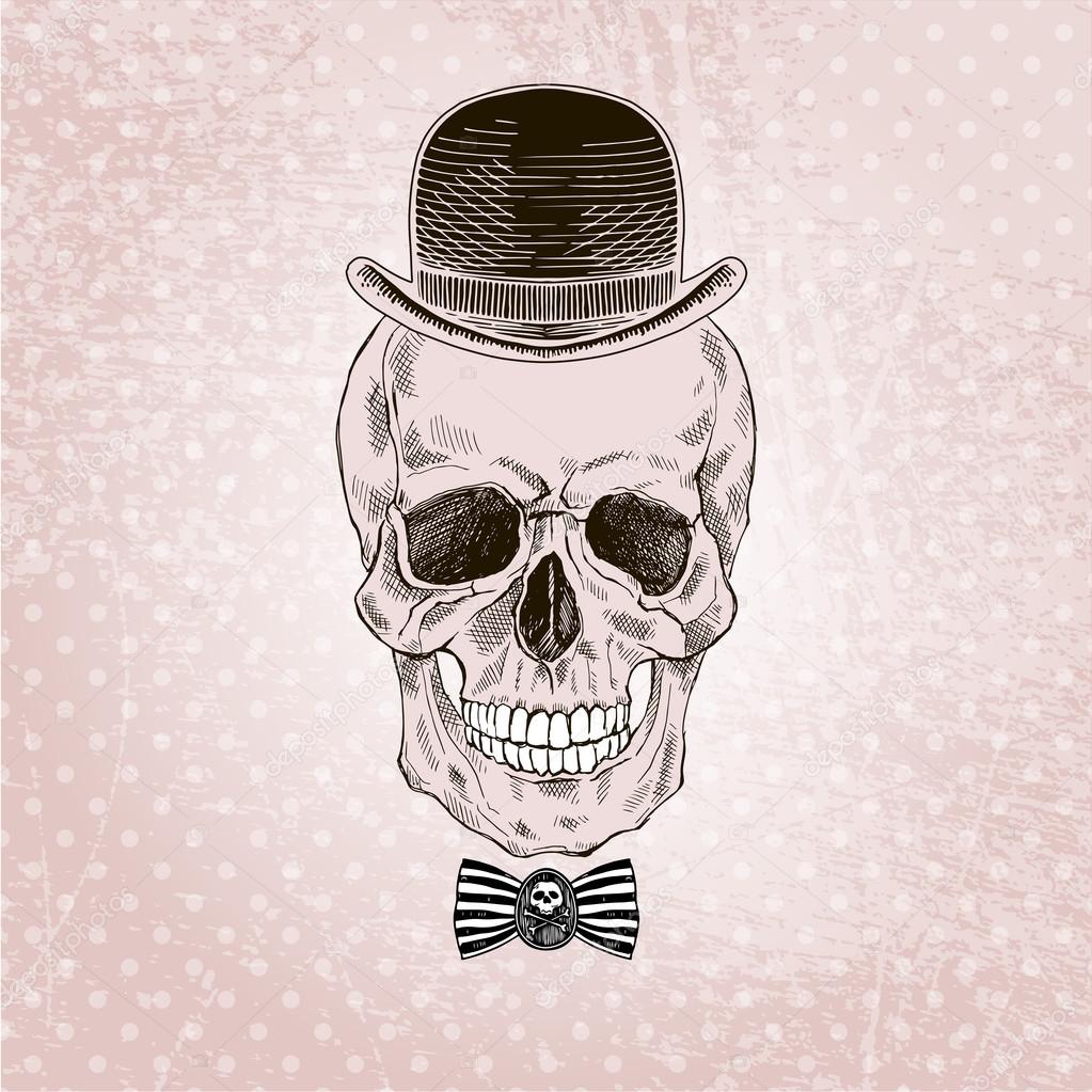 scull in bowler hat