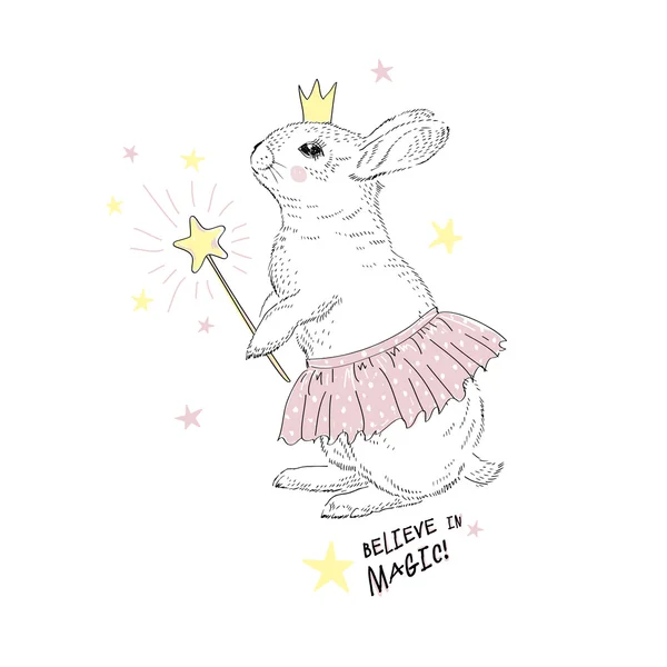 Cute fairy bunny girl — Stock Vector
