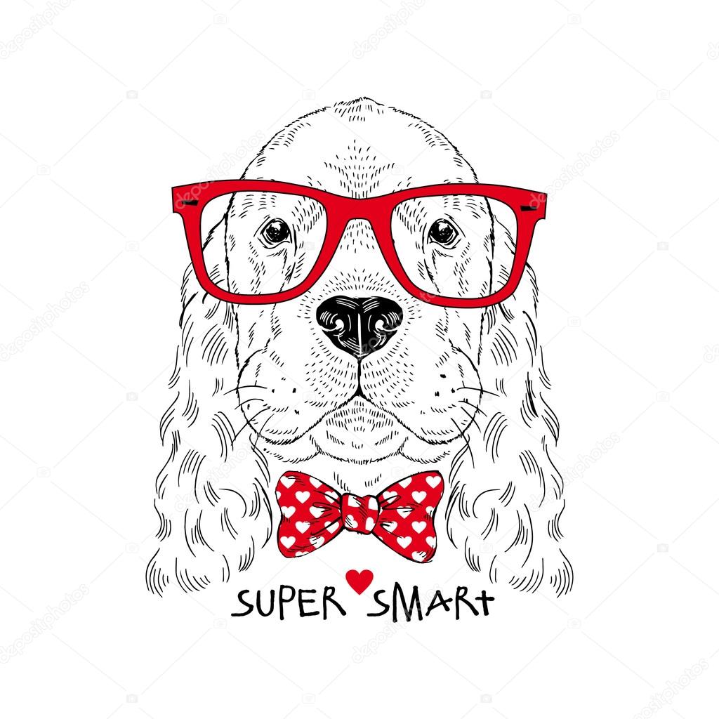 cute portrait of dog hipster