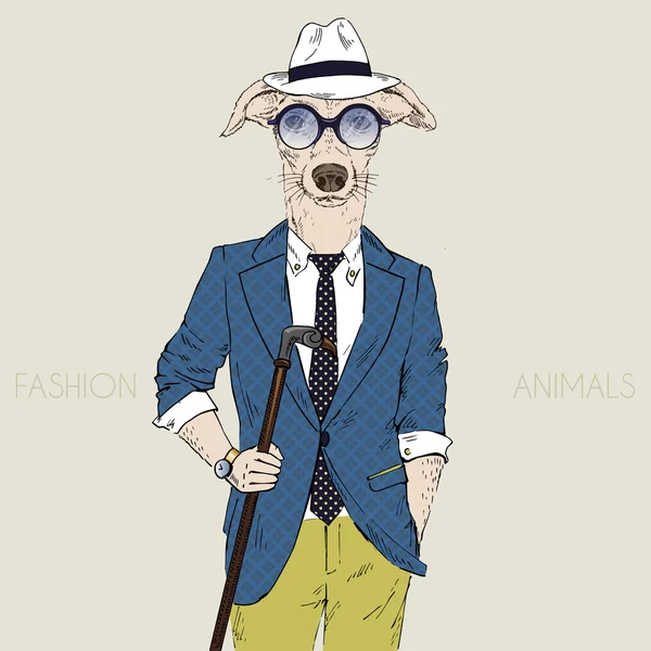 Whippet chłopiec hipster — Wektor stockowy