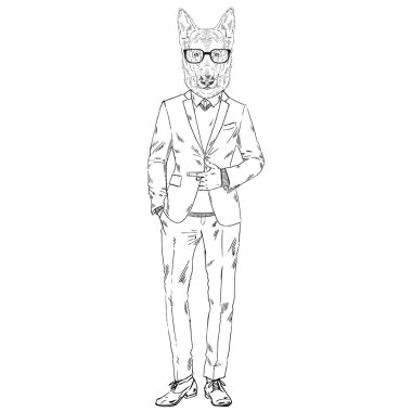 Takım elbiseli Alman çoban