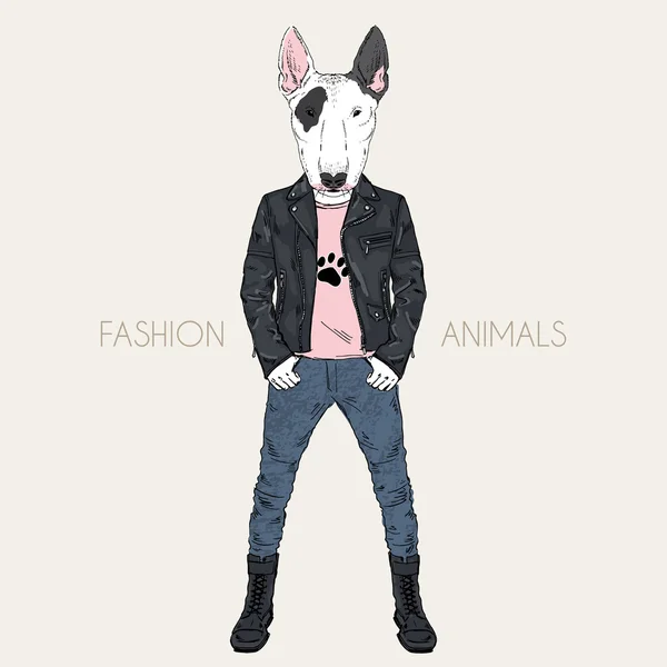 Bullterrier chien en style punk — Image vectorielle