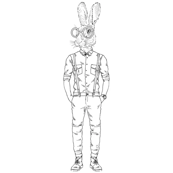 Conejo hipster de moda — Archivo Imágenes Vectoriales