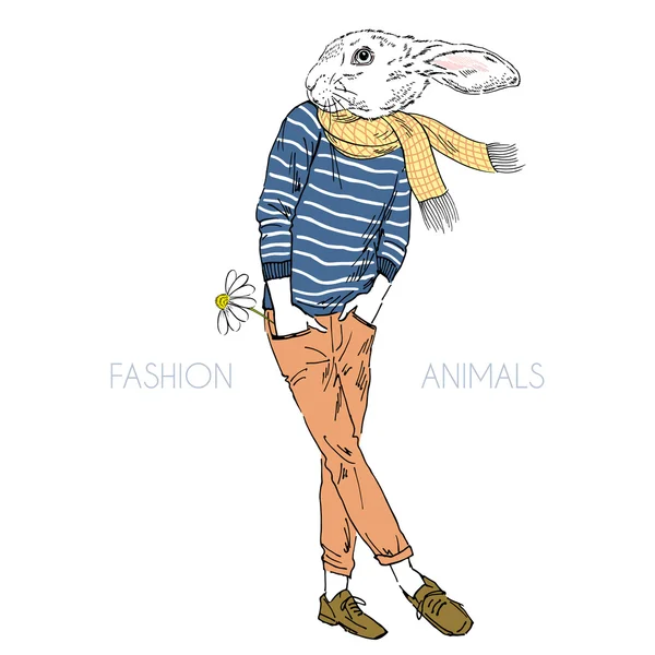 Chłopiec moda królik — Wektor stockowy