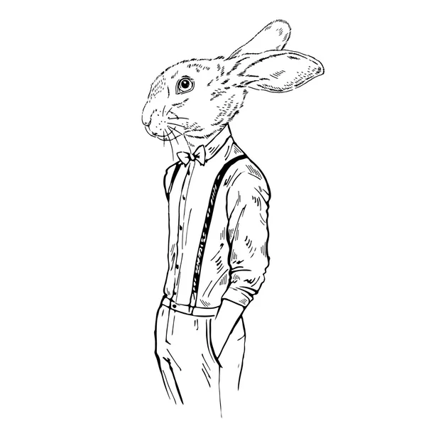 Заєць хлопчик hipster — стоковий вектор