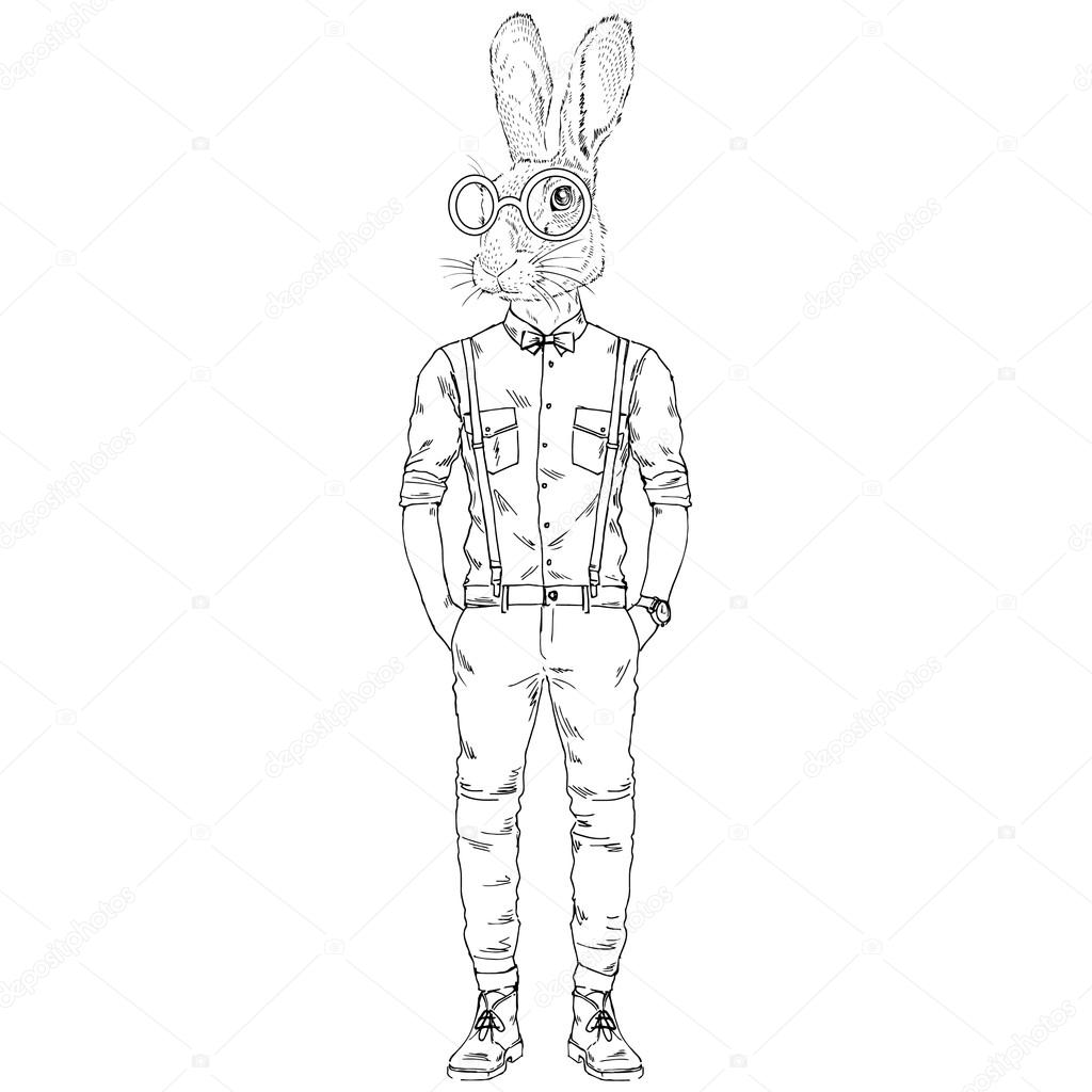 fashion hipster rabbit