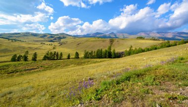 Sonbahar günü Altai Dağları 'nın manzarası