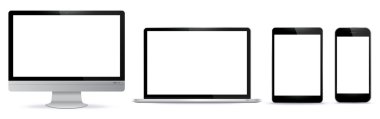 Bilgisayar ekran, Tablet Pc, Notebook, akıllı telefon vektör çizim.