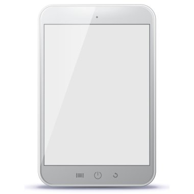 Beyaz Tablet bilgisayar vektör çizim. 