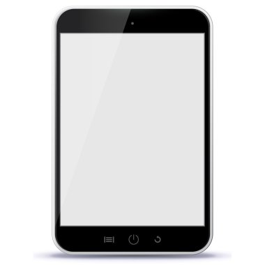 Siyah Tablet bilgisayar vektör çizim. 