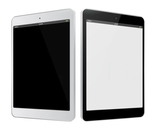 Siyah ve beyaz Tablet bilgisayar vektör çizim. — Stok Vektör