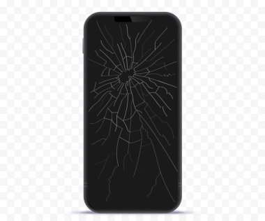 Şeffaf Arkaplan ile Kırık Cep Telefonu Ekran Vektörü ResmiComment.