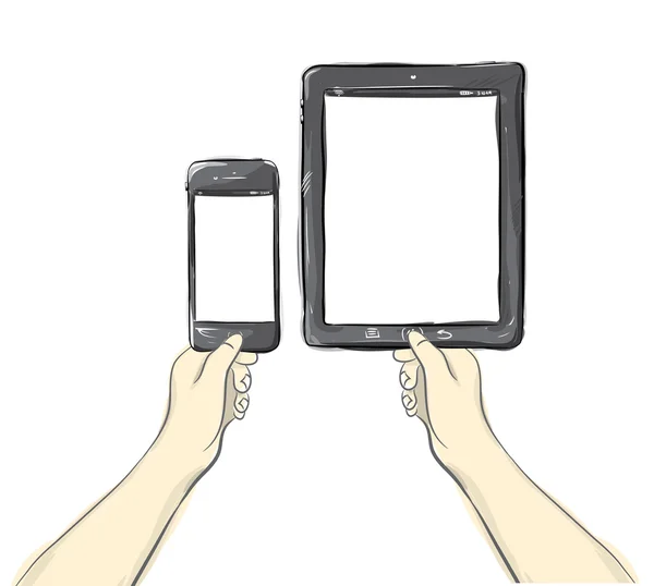 Cep telefonu ve tablet pc — Stok Vektör