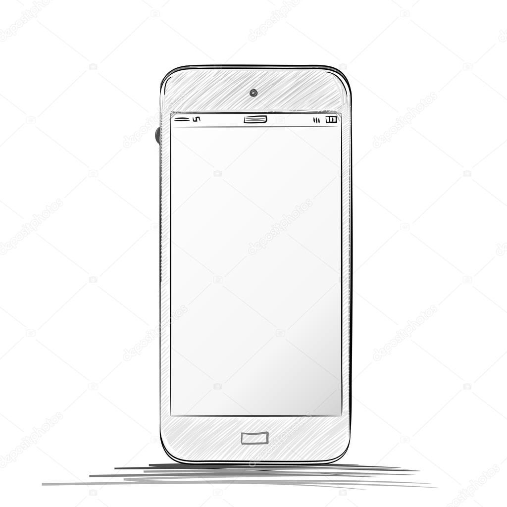 Mobile Phone Hand drawn Vector