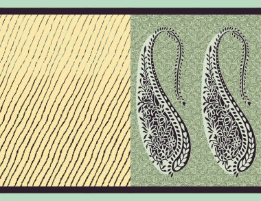 Renkli Dijital Yazdırma için Saree desenli tasarım